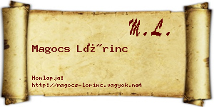 Magocs Lőrinc névjegykártya